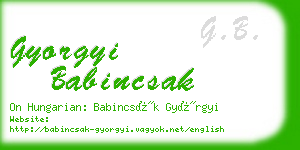 gyorgyi babincsak business card